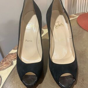 Christian Louboutin black peep toe heels